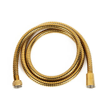PVD-coated deep gold double-buckle hose